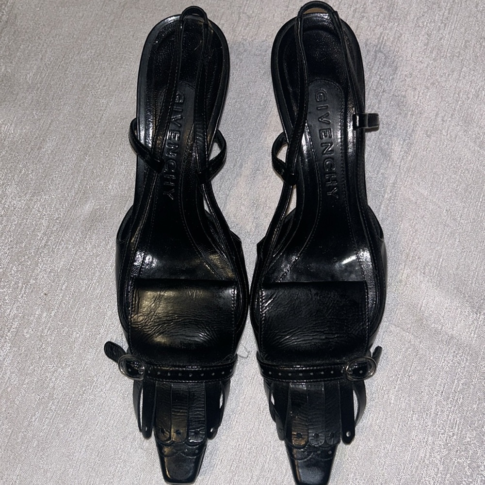 Givenchy Leather Slingback Pointed-Toe Elegant Black Women's Heels Size 5.5 - Picture 5 of 12